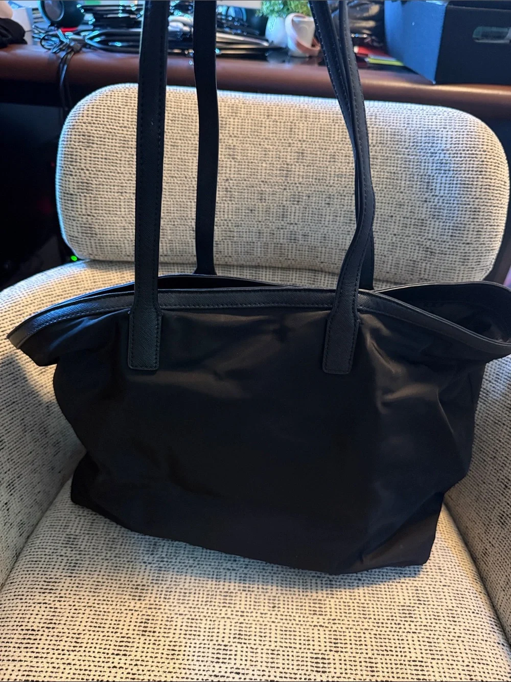 Tory Burch Black Nylon Logo Tote